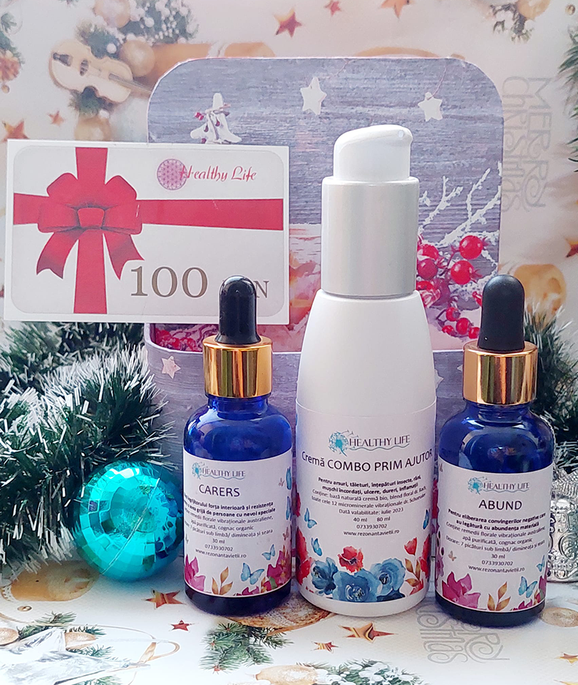 Card cadou 100 + Carers + Crema Combo prim ajutor + Abund - reducere 10%